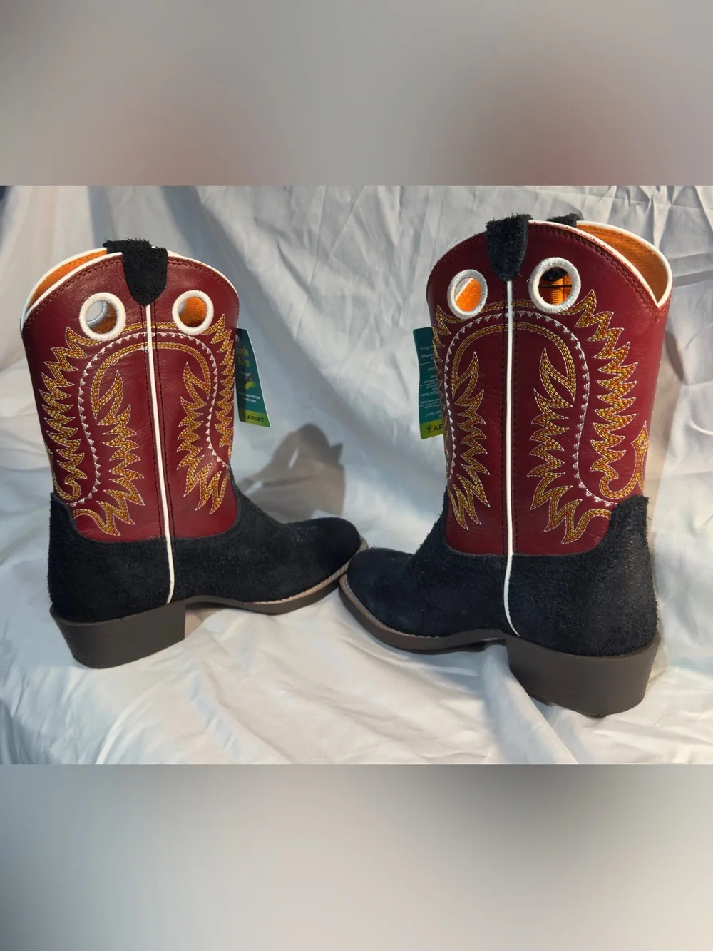 Ariat Kids Derby Monroe Western Cowboy Boots Size 2.5 NWT Black Crimson